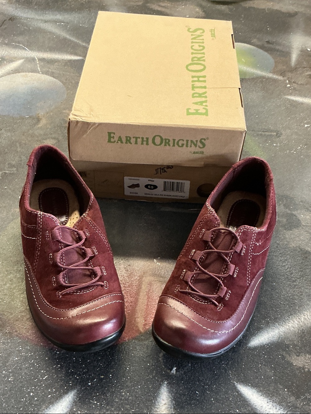 Earth Origins Women's Burgundy Lace-Up Casual Sneakers